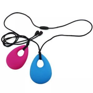 Sensory Chew Necklace drip blue pink