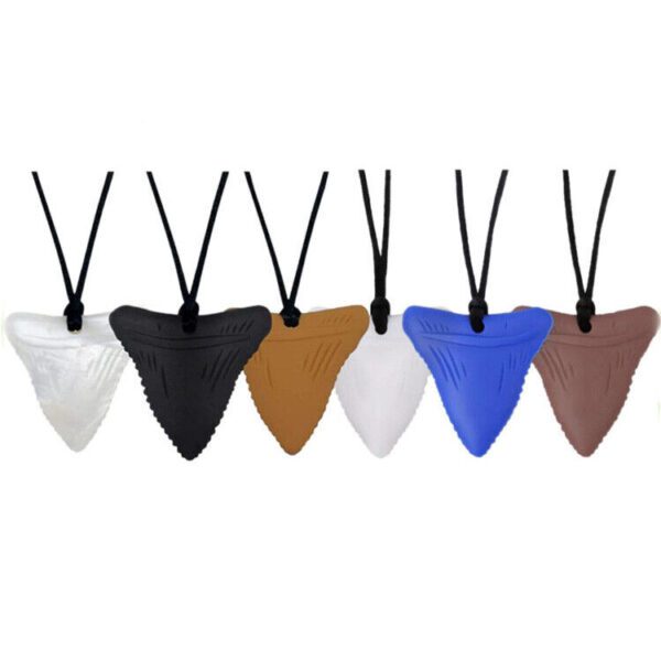 Sensory chew necklace shark tooth multi