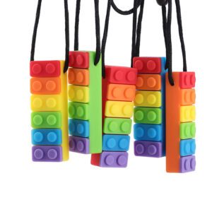 Sensory chew rainbow bricks