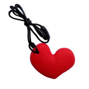 Sensory Chew Necklace heart red