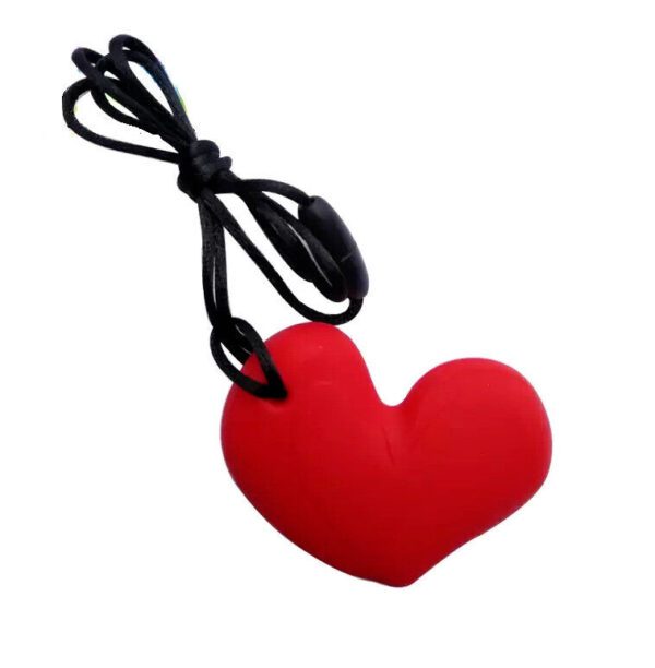 Sensory Chew Necklace heart red