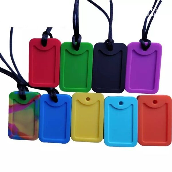 Sensory chew necklace dog tag group autism