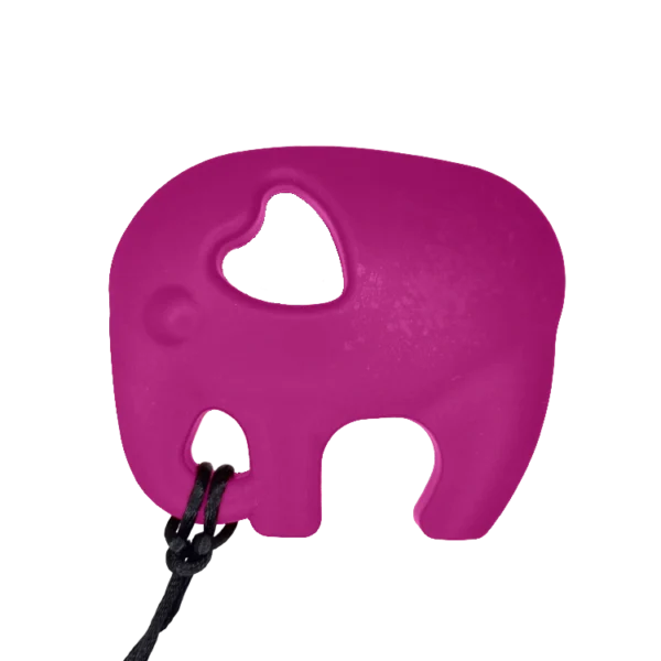 Elephant Sensory Chew Necklace Rose