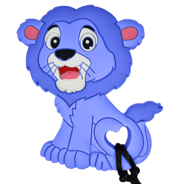 Lion Chewable sensory necklace for children blue