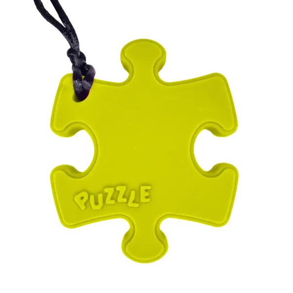 Puzzle piece sensory chew necklace yellow