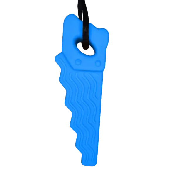 Children's sensory chew necklace Australia hand blue