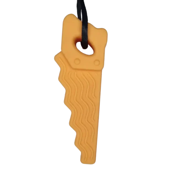 Children's sensory chew necklace Australia hand orange