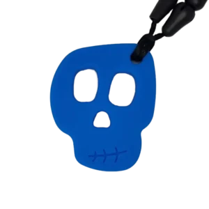 Chewy skull sensory chew necklace blue