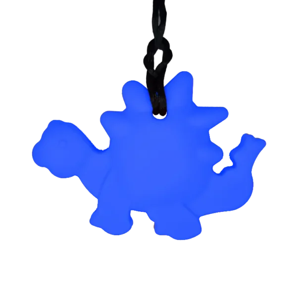 Dinosaur Stegosaurus Sensory Chew Necklace light blue