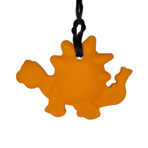 Dinosaur Stegosaurus Sensory Chew Necklace orange