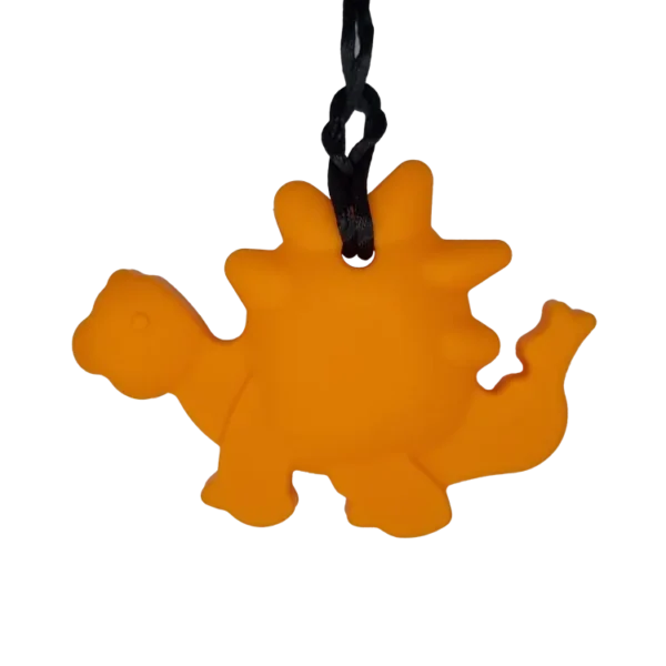 Dinosaur Stegosaurus Sensory Chew Necklace orange