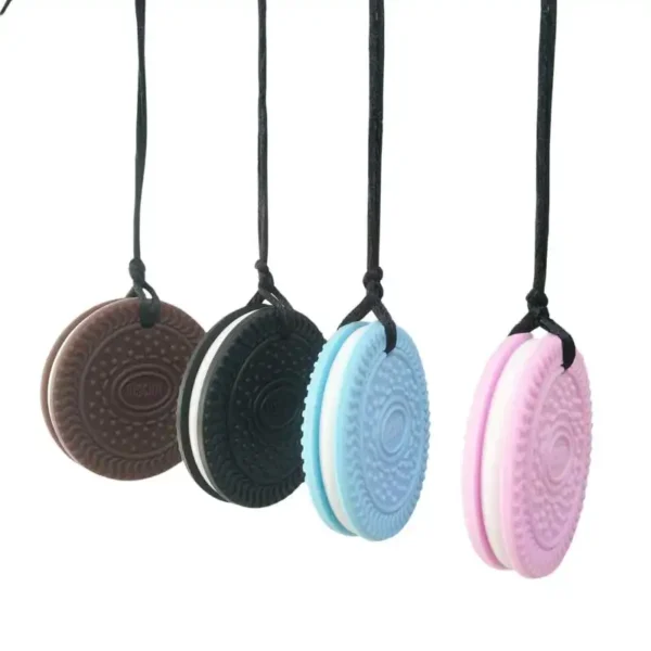 Cookie sensory chew necklace fidget toy