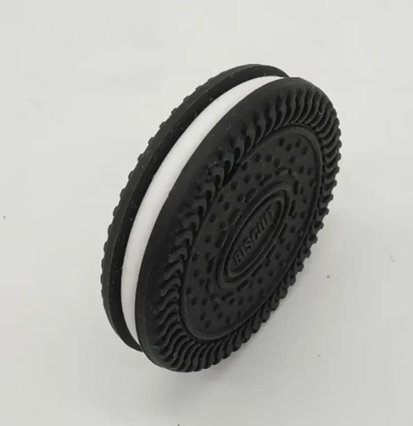 Cookie sensory chew necklace fidget toy black