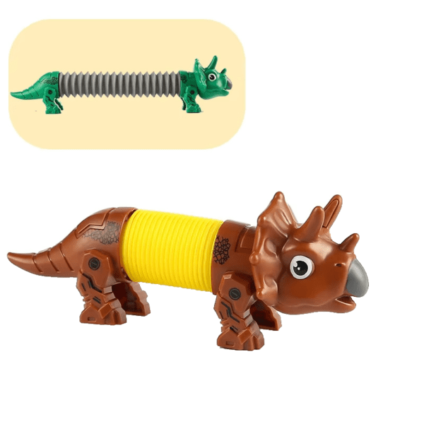 Pop Tubes Sensory Fidget Dinosaur Toys For Children brown