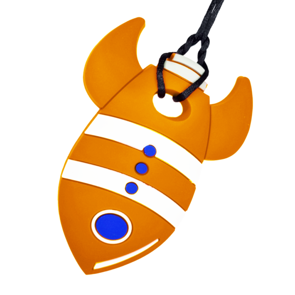 Chew-necklace_rocket-ship_orange