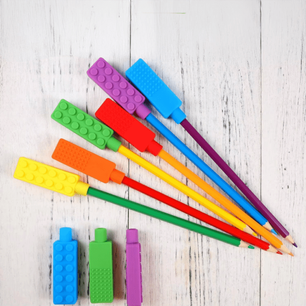 Pencil topper brick sensory chewy