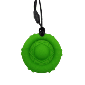 Pop it round sensory chew necklace green