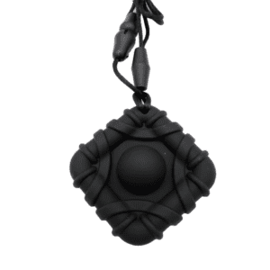 Pop it square sensory chew necklace black