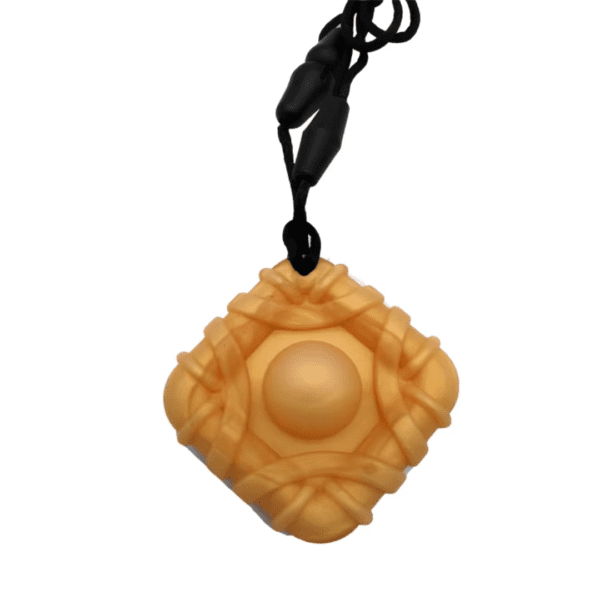 Pop it square sensory chew necklace gold