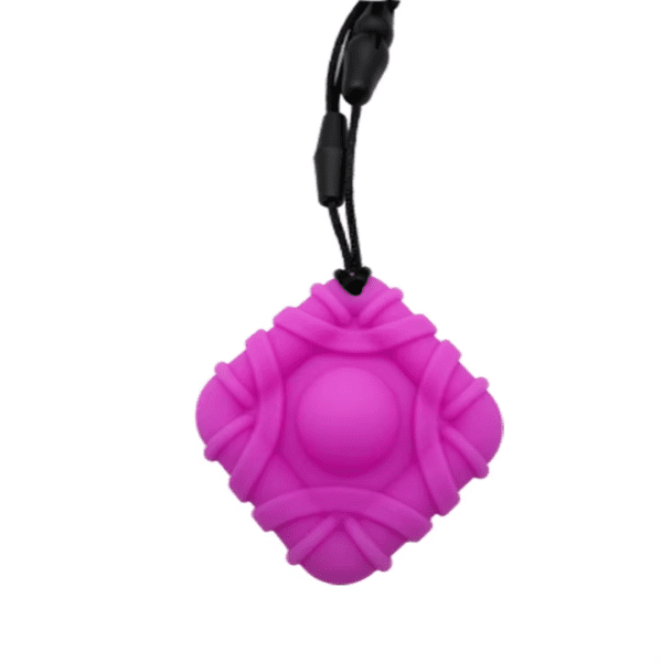 Pop it square sensory chew necklace purple